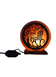 Himalayan Aura Majestic Unicorn Pink Salt Table Lamp by Photon, Black/Orange