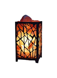 Himalayan Aura 3-5 KG Air Purifying Crystal Salt Chunks in Long Metal Basket Lamp by Photon, Black/Orange