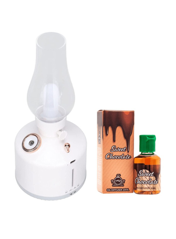 

Generic Vintage Cool Mist Lamp Humidifier & Diffuser with 20ml Sweet Chocolate Diffuser Oil, White