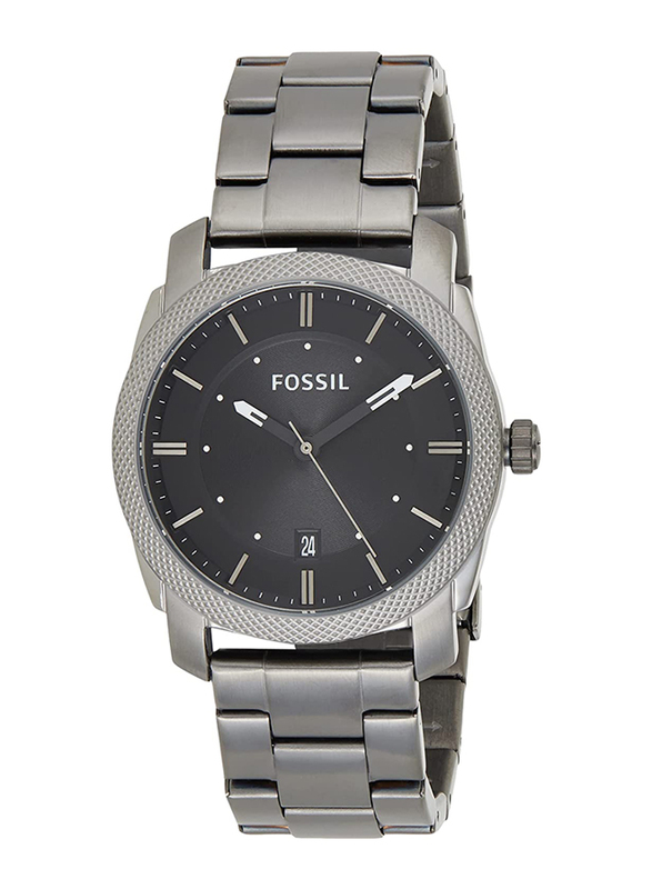 Fossil Analog Watch for Men with Stainless Steel Band, Water Resistant, FS4774IE, Smoke Grey/Black