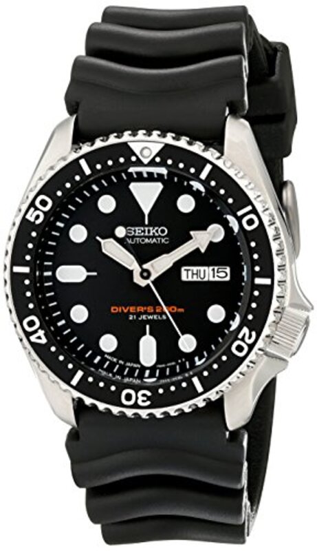 

Seiko Analog Watch for Men with Rubber Band, SKX007J1, Black-Black