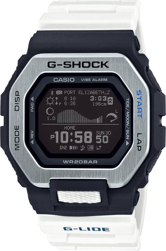 

Casio G-Shock Digital Watch for Men with Plastic Band, Water Resistant, GBX-100-7DR, Black-White