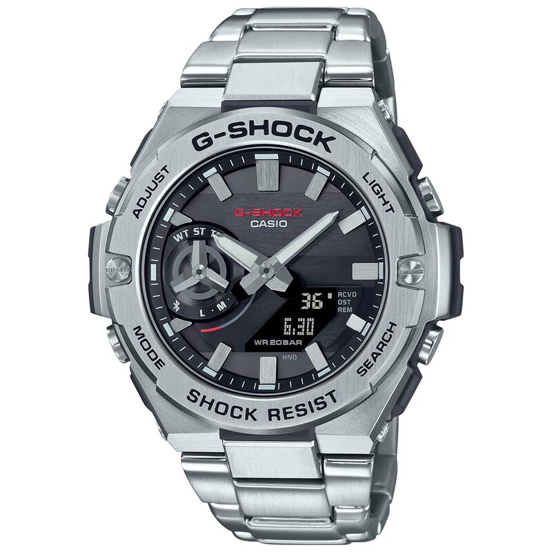

Casio G-Shock Analog + Digital Watch for Men with Stainless Steel Band, Water Resistant, GST-B500D-1ADR, Black-Silver