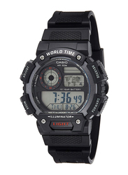 Casio Digital Quartz Watch for Men with Resin Band, Water Resistant, AE-1400WH-1AVDF, Black