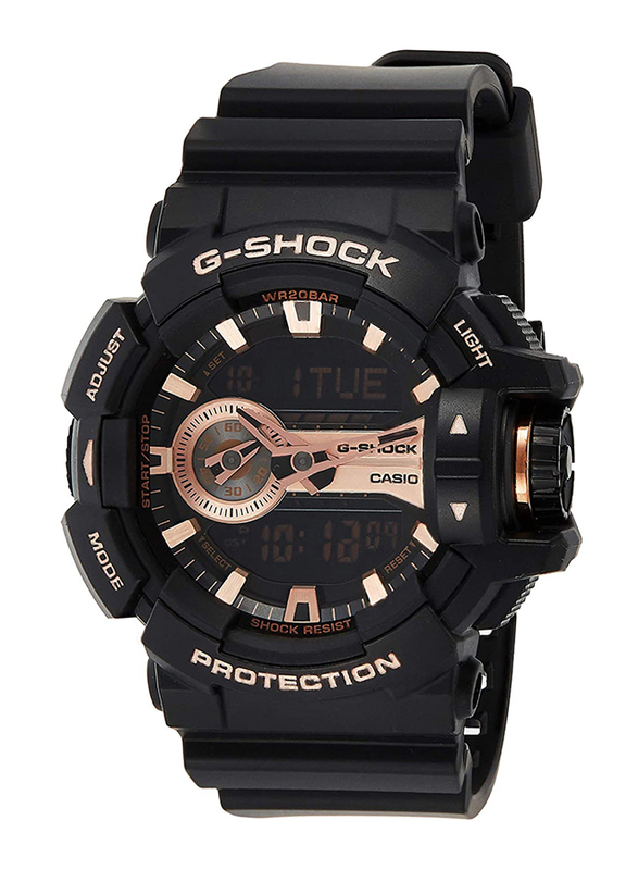 

Casio G-Shock Analog/Digital Watch for Men with Resin Band, Water Resistant, GA-400GB-1A4DR, Black-Brown