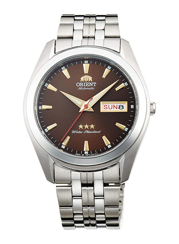 

Orient Automatic Analog Watch for Men with Stainless Steel Band, Water Resistant, RA-AB0034Y19B, Silver-Brown