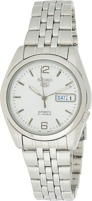 

Seiko Analog Watch for Men with Stainless Steel Band, Water Resistant, SNK385K1, Silver-Silver