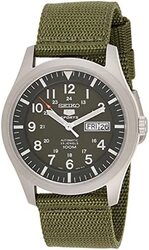 Seiko Analog Watch for Men with Nylon Band, Water Resistant, SNZG09K1, Green
