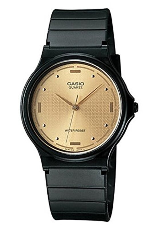 

Casio Analog Watch for Men with Rubber Band, Water Resistant, MQ-76-9AL, Gold-Black