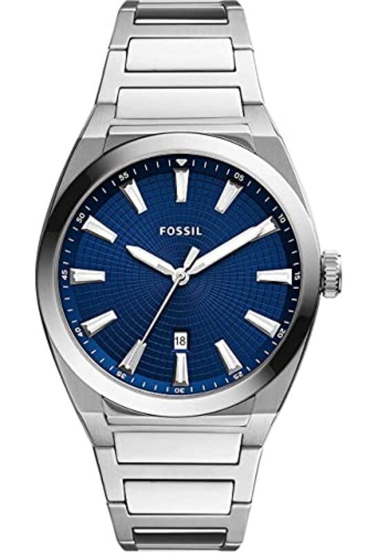 

Fossil Analog Watch for Men with Stainless Steel Band, Chronograph, FS5822, Silver-Blue