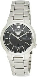 Seiko Analog Watch for Men with Stainless Steel Band, Water Resistant, SNKA23K1, Silver-Black