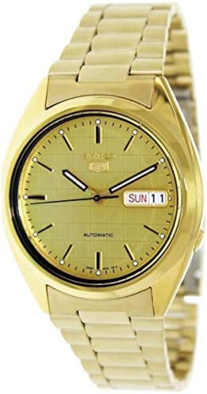 

Seiko Analog Watch for Men with Stainless Steel Band, Water Resistant, SNXL72K1, Gold