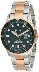 Fossil Analog Watch for Men with Stainless Steel Band, FS5743, Multicolour-Green