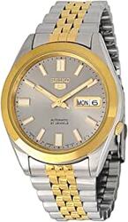 Seiko 21 Jewels Analog Watch for Men with Stainless Steel Band, Water Resistant, SNKC40J1, Multicolour-Silver