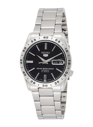 Seiko Analog Quartz Watch for Men's with Stainless Steel Band, Water Resistant, SNKE01K1, Silver-Black