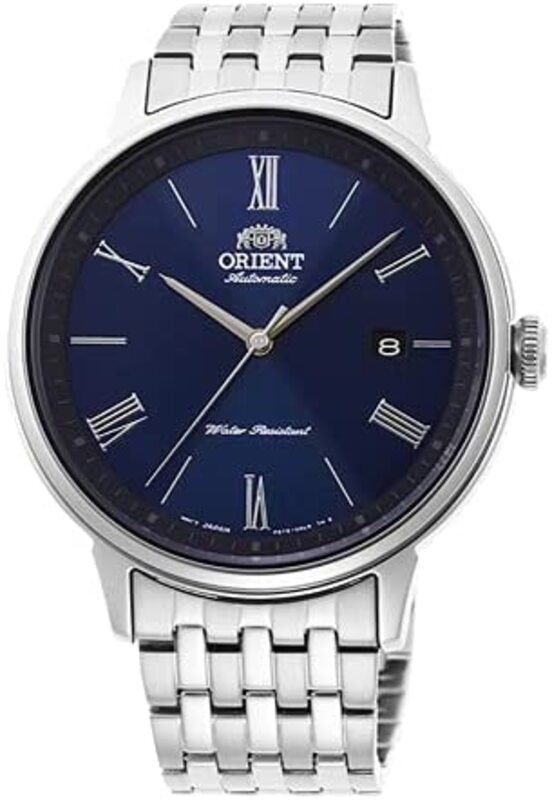 

Orient Analog Unisex Watch with Stainless Steel Band, Water Resistant, RA-AC0J03L10, Silver-Blue