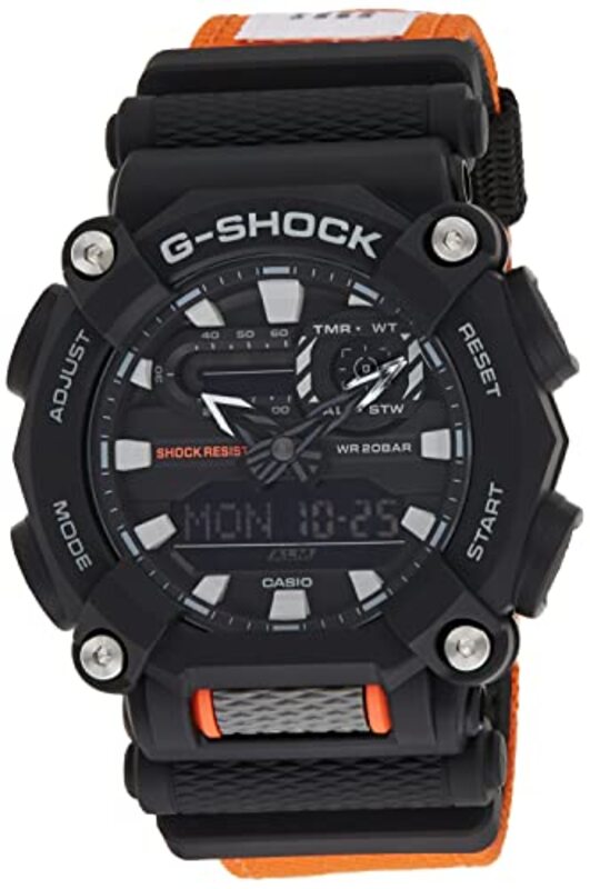 

Casio Analog/Digital Watch for Men with Resin Band, GA-900C-1A4DR (G1049), Orange-Black