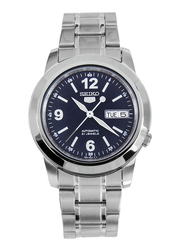 Seiko Analog Watch for Men with Stainless Steel Band, Water Resistant, SNKE61K1, Silver-Blue