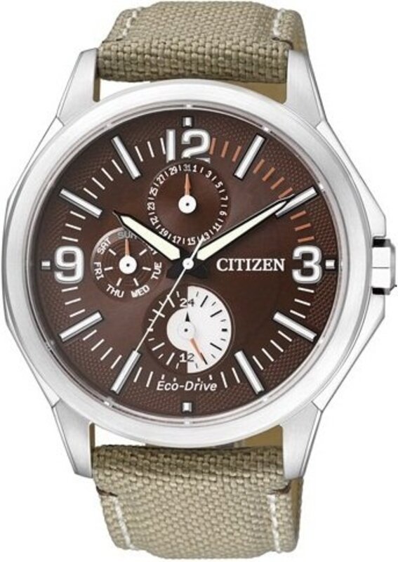 

Citizen Echo Drive Analog Watch for Men with Nylon Band, Water Resistant, AP4000-07W, Brown-Green