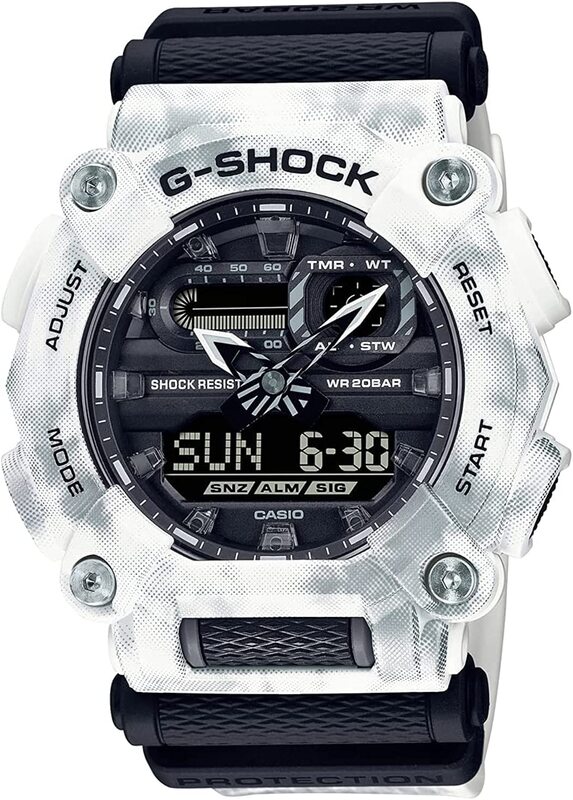 

Casio G-Shock Analog/Digital Watch for Men with Resin Band, Water Resistant, GA-900GC-7ADR, White/Black