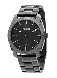 Fossil Analog Watch for Men with Stainless Steel Band, Water Resistant, FS4774IE, Smoke Grey/Black