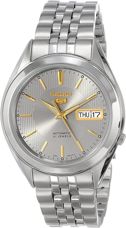 

Seiko Analog Watch for Men with Stainless Steel Band, Water Resistant, SNKL19, Silver-Silver