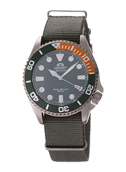 Orient Automatic Analog Watch for Men with Nylon Band, Water Resistant, RA-AC0K04E, Green