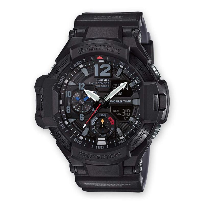 

Casio G-Shock Analog + Digital Watch for Men with Resin Band, Water Resistant, GA-1100-1A1ER, Black-Black