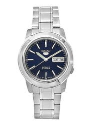 Seiko Automatic Analog Watch for Men with Stainless Steel Band, Water Resistant, SNKE51K1, Silver-Blue
