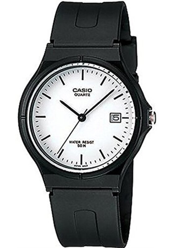 

Casio Analog Watch for Men with Resin Band, Water Resistant, MW-59-7EVDF, White-Black