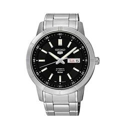Seiko Analog Watch for Men with Stainless Steel Band, SNK895J1, Silver-Black