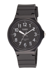 Casio Analog Watch for Men with Silicone Band, Water Resistant, MW-240-1B, Black