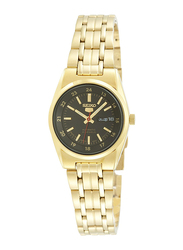 Seiko Dress Analog Watch for Women with Stainless Steel Band, SYMC06J1, Gold-Black