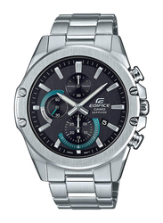Casio Edifice Analog Watch for Men with Stainless Steel Band, Water Resistant and Chronograph, EFR-S567D-1AVUDF, Silver-Black