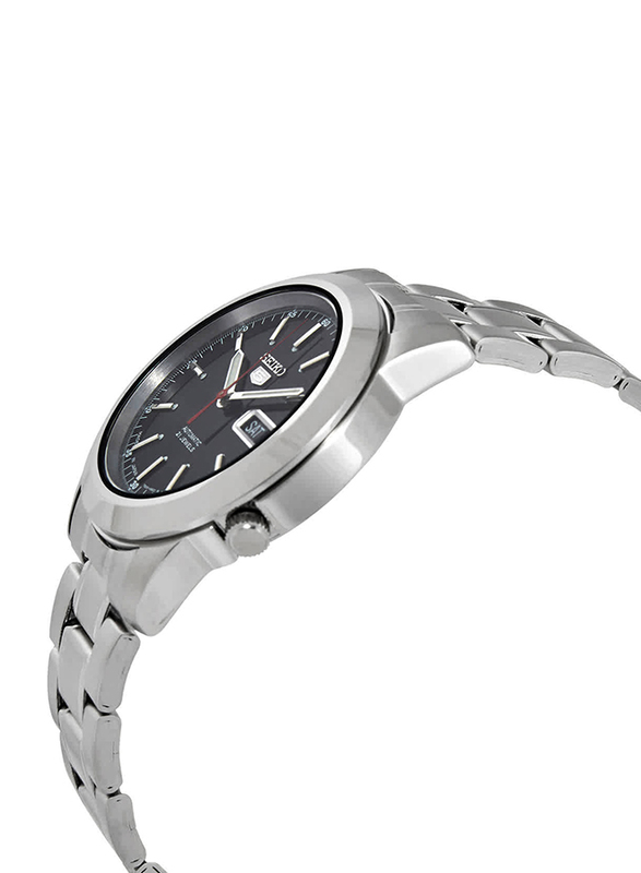 Seiko 5 Automatic Analog Watch for Men with Stainless Steel Band, Water Resistant, SNKE53J1, Silver-Black
