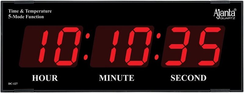 

Ajanta Quartz Digital Wall Clock for Home and Office, Red