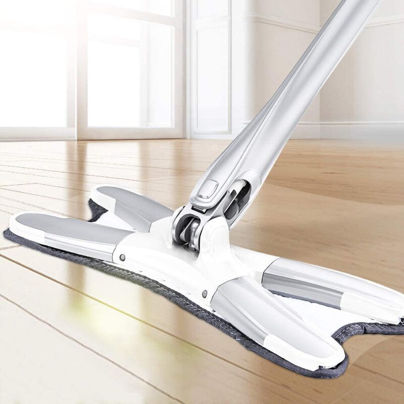 

Niupan Microfiber Floor Mop with Disposable Wash, Grey/White