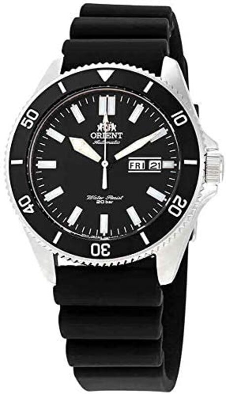 

Orient Analog Watch for Men with Silicone Band, Water Resistant, RA-AA0010B, Black