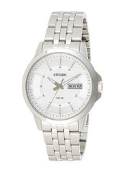 Citizen Analog Watch for Men with Stainless Steel Band, Water Resistant, BF2011-51A, Silver-White