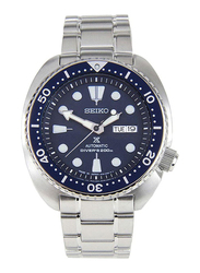 Seiko Casual Analog Casual Watch for Men with Stainless Steel Band, SRP773J1, Silver-Dark Blue