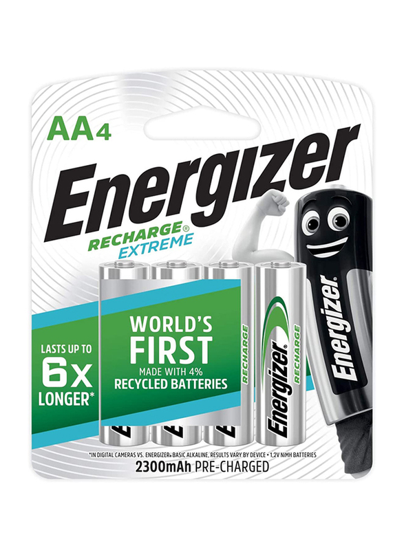 

Energizer Recharge Universal Aa Rechargeable Multipurpose Battery, 2000 Mah, Silver