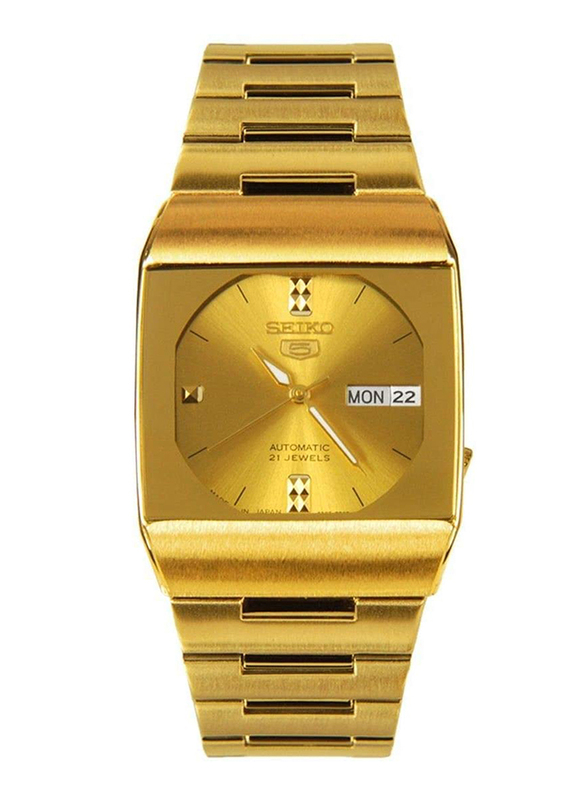 

Seiko Analog Watch for Men with Stainless Steel Band, Water Resistant, SNY008J1, Gold