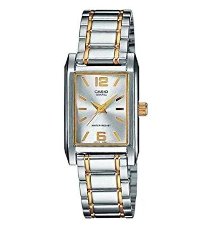 

Casio Analog Watch for Women with Stainless Steel Band, Water Resistant, LTP-1235SG-7A, White-Silver