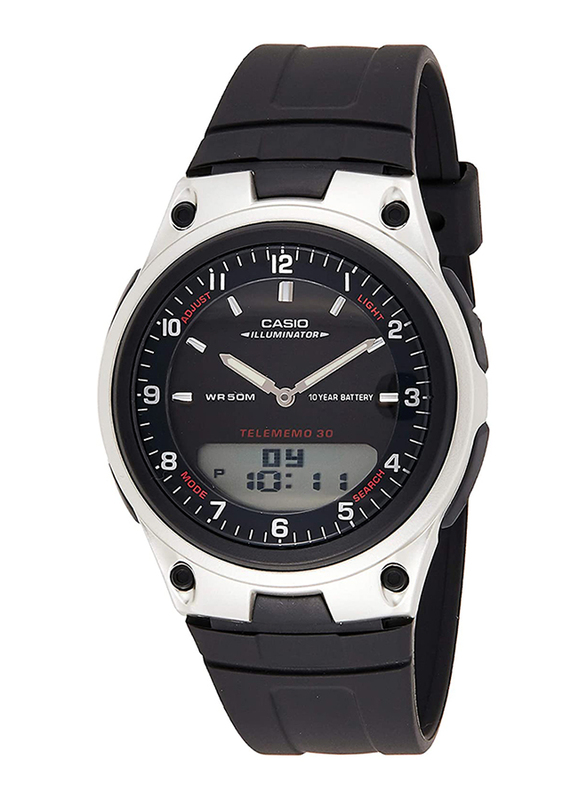 

Casio Analog/Digital Quartz Unisex Watch with Resin Band, Water Resistant, AW-80-1A, Black