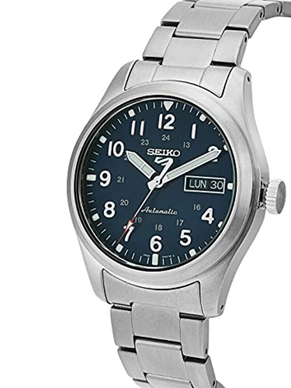 Seiko Analog Watch for Men with Stainless Steel Band, SRPG29K1, Silver-Blue