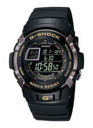 Casio Digital Quartz Watch for Men with Resin Band, Water Resistant, G-7710-1, Black