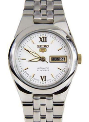 Seiko Analog Watch for Women with Stainless Steel Band, Water Resistant, Symg73j1, Silver-White