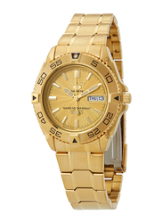Seiko 5 Sports Analog Watch for Men with Stainless Steel Band, Water Resistant, SNZB26J1, Gold