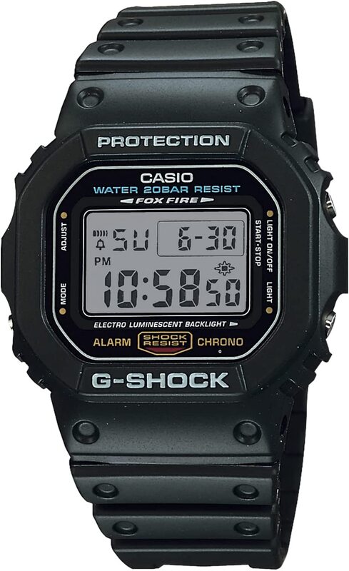 

Casio G-Shock Digital Watch for Men with Resin Band, Water Resistant, DW-5600E-1, Black