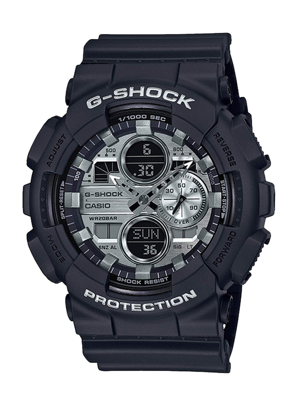 

Casio G-Shock Analog/Digital Watch for Men with Resin Band, Water Resistant, GA-140GM-1A1DR, Black-Silver